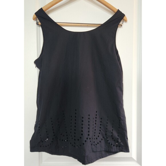 Gap Maternity Black Sleeveless Tunic Top  Medium - Laser Cut Detail  Lightweight - Picture 4 of 7